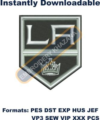 Los Angeles Kings logo embroidery design